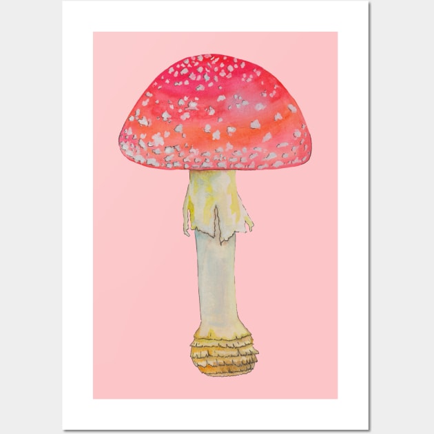 Fly agaric Amanita muscaria Mushroom Wall Art by deadblackpony